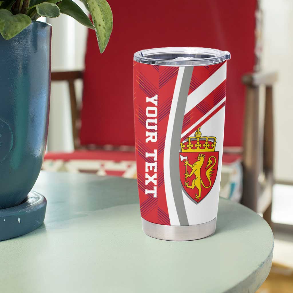 Personalized Norway Coat of Arms Tumbler Cup Golden Lion