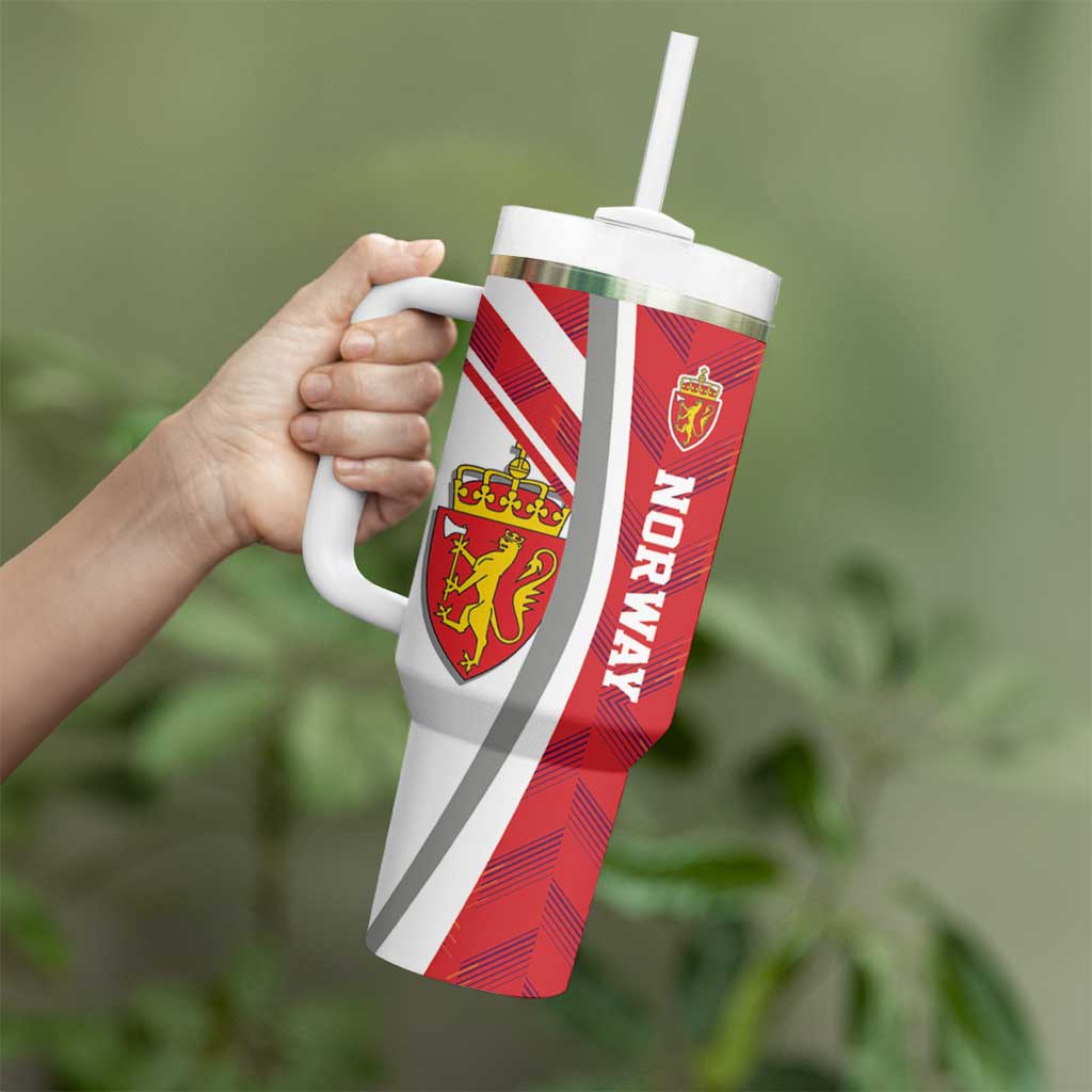 Personalized Norway Coat of Arms Tumbler With Handle Golden Lion