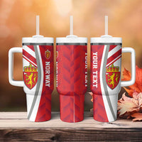 Personalized Norway Coat of Arms Tumbler With Handle Golden Lion