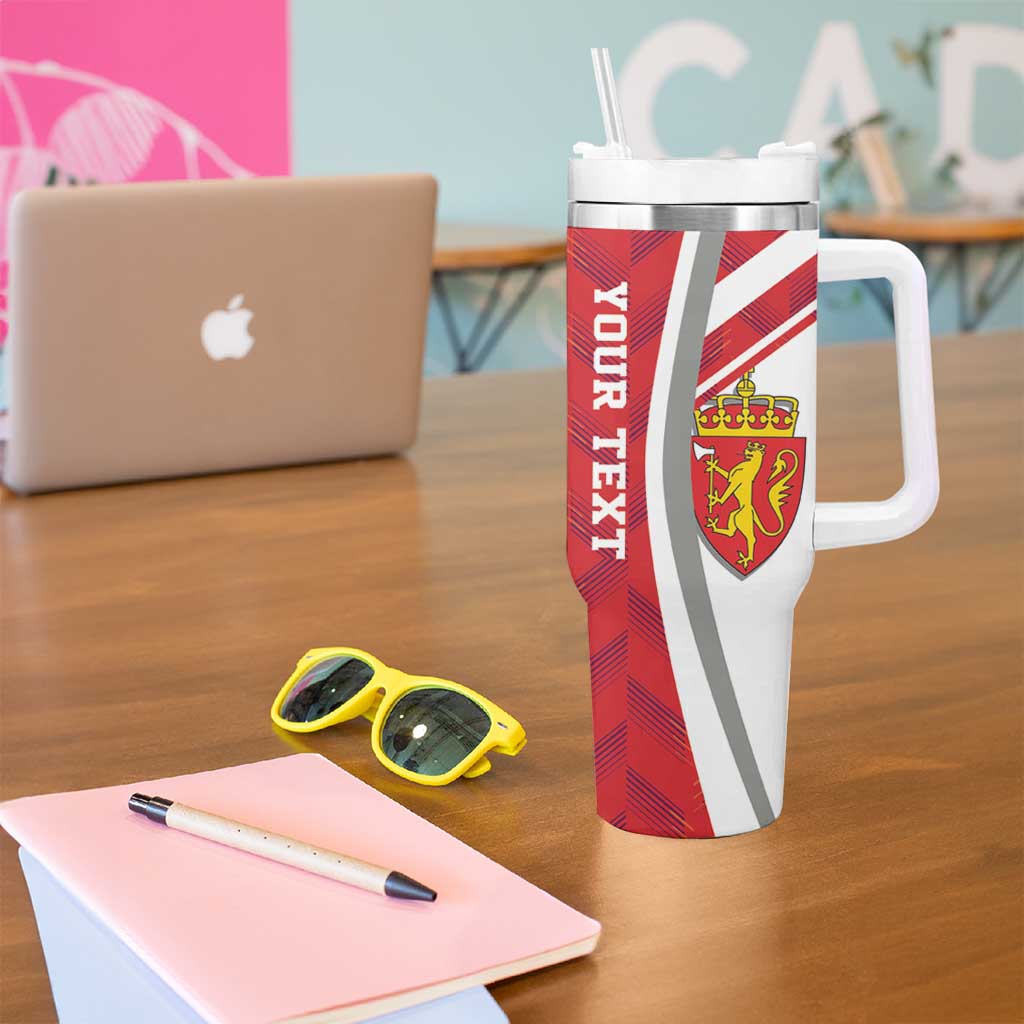 Personalized Norway Coat of Arms Tumbler With Handle Golden Lion