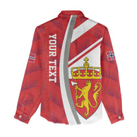 Personalized Norway Coat of Arms Women Casual Shirt Golden Lion