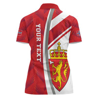 Personalized Norway Coat of Arms Women Polo Shirt Golden Lion