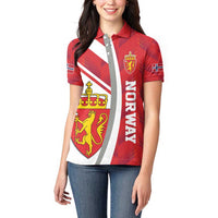 Personalized Norway Coat of Arms Women Polo Shirt Golden Lion