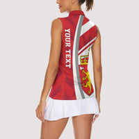 Personalized Norway Coat of Arms Women Sleeveless Polo Shirt Golden Lion