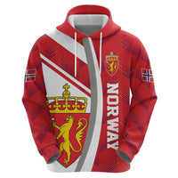 Personalized Norway Coat of Arms Zip Hoodie Golden Lion