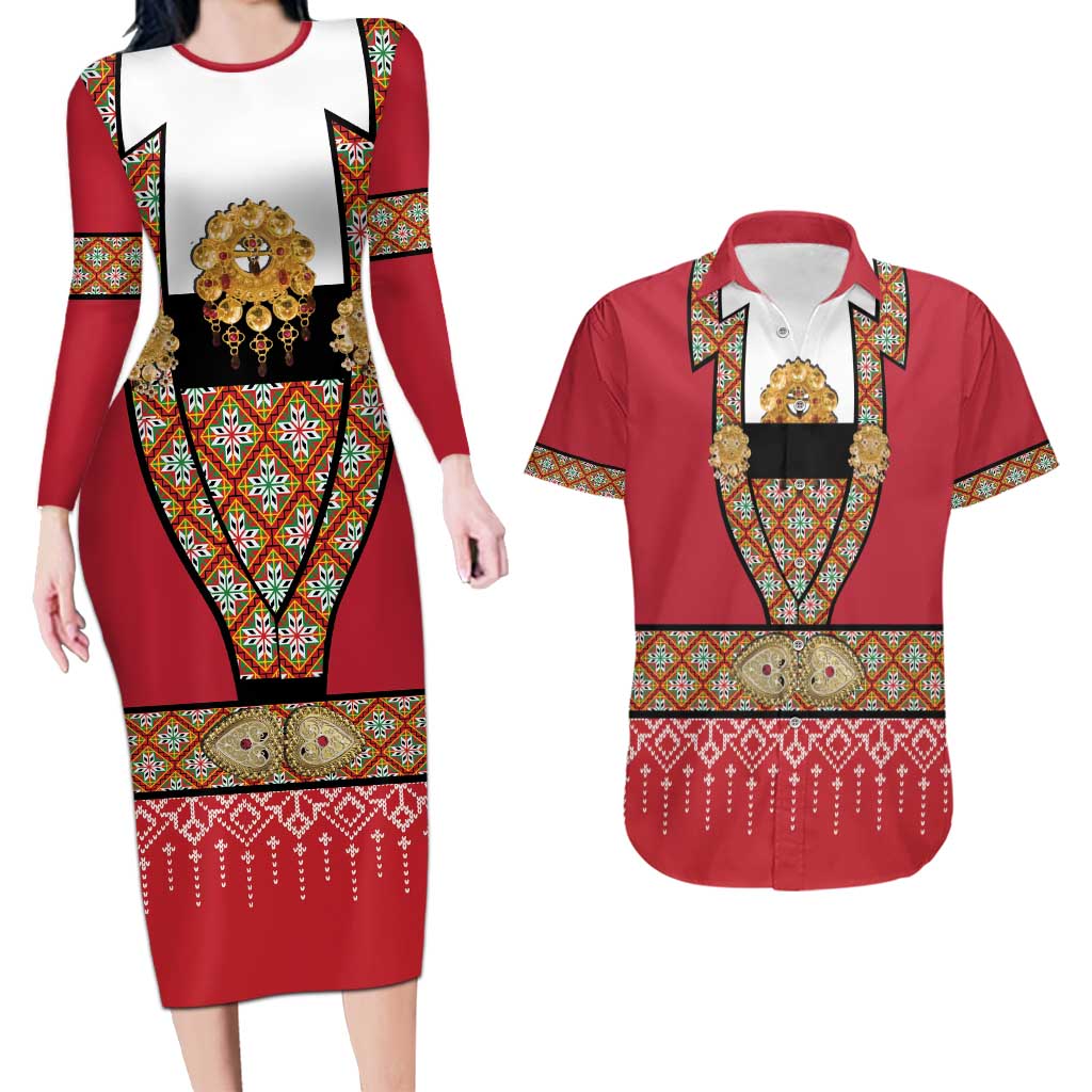 Norway Constitution Day Couples Matching Long Sleeve Bodycon Dress and Hawaiian Shirt Norwegian bunads