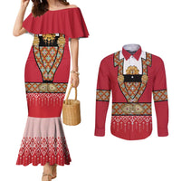 Norway Constitution Day Couples Matching Mermaid Dress and Long Sleeve Button Shirt Norwegian bunads