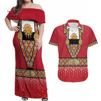 Norway Constitution Day Couples Matching Off Shoulder Maxi Dress and Hawaiian Shirt Norwegian bunads