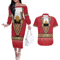 Norway Constitution Day Couples Matching Off The Shoulder Long Sleeve Dress and Hawaiian Shirt Norwegian bunads