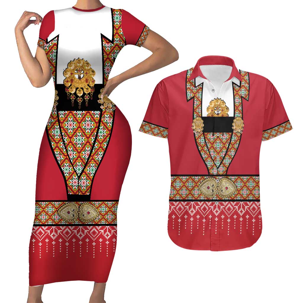 Norway Constitution Day Couples Matching Short Sleeve Bodycon Dress and Hawaiian Shirt Norwegian bunads