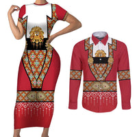 Norway Constitution Day Couples Matching Short Sleeve Bodycon Dress and Long Sleeve Button Shirt Norwegian bunads