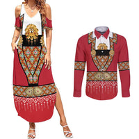 Norway Constitution Day Couples Matching Summer Maxi Dress and Long Sleeve Button Shirt Norwegian bunads