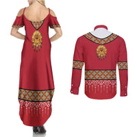 Norway Constitution Day Couples Matching Summer Maxi Dress and Long Sleeve Button Shirt Norwegian bunads