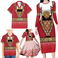 Norway Constitution Day Family Matching Long Sleeve Bodycon Dress and Hawaiian Shirt Norwegian bunads