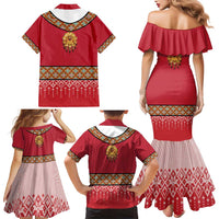 Norway Constitution Day Family Matching Mermaid Dress and Hawaiian Shirt Norwegian bunads