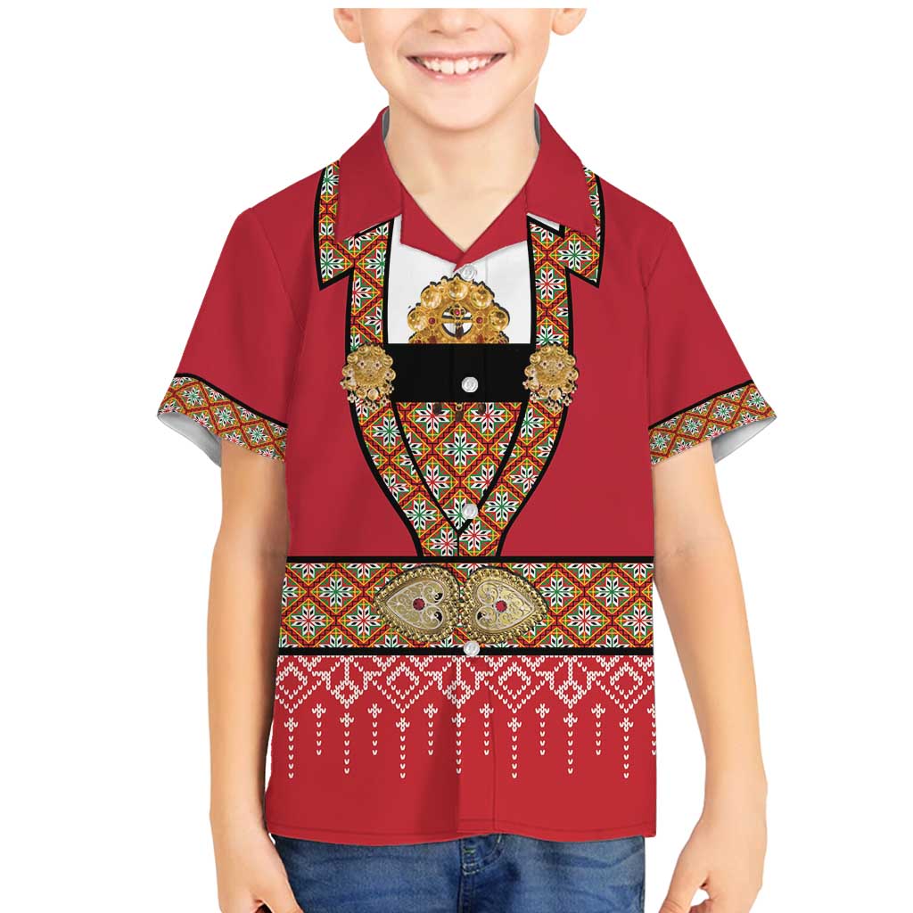 Norway Constitution Day Family Matching Mermaid Dress and Hawaiian Shirt Norwegian bunads