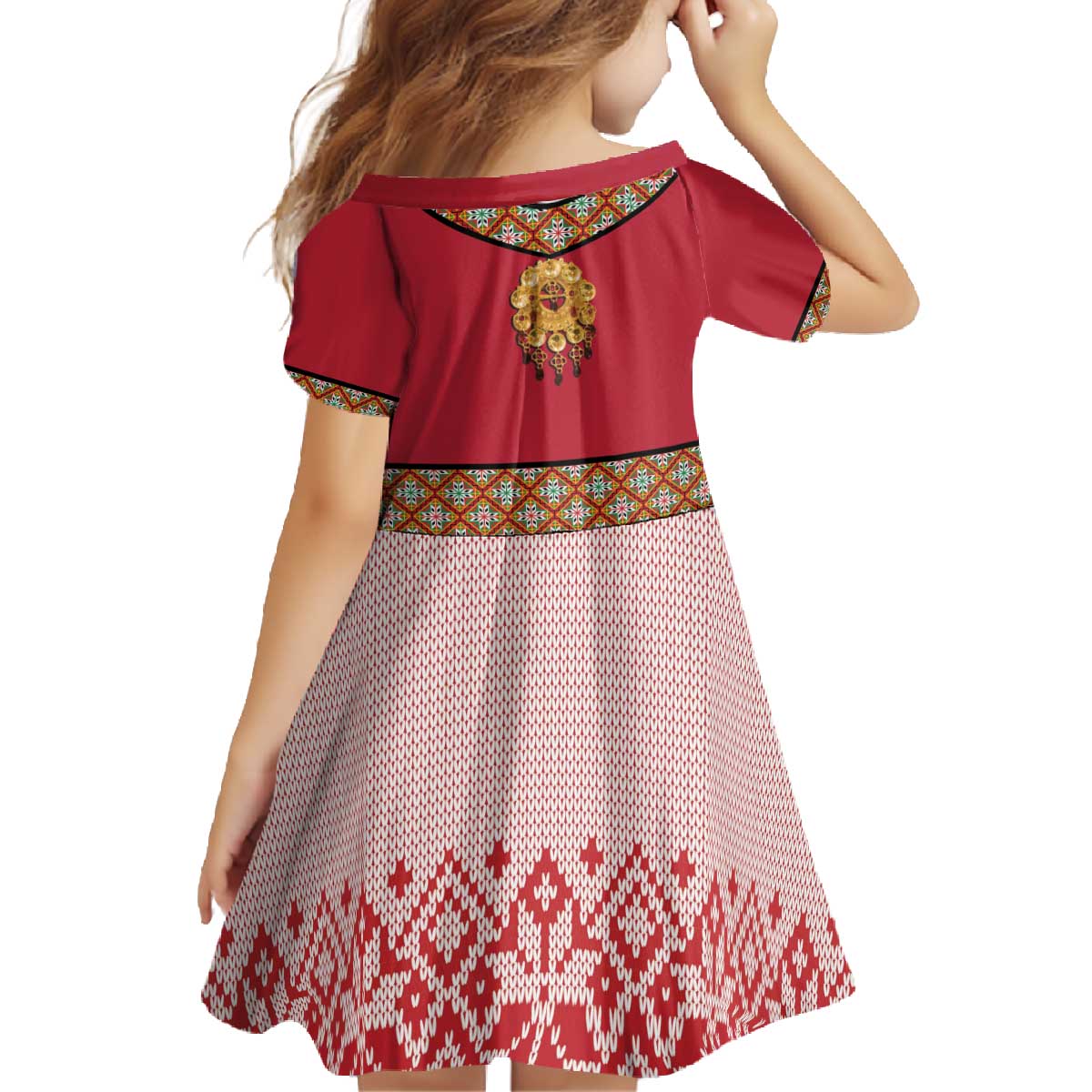 Norway Constitution Day Family Matching Off The Shoulder Long Sleeve Dress and Hawaiian Shirt Norwegian bunads