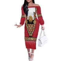 Norway Constitution Day Family Matching Off The Shoulder Long Sleeve Dress and Hawaiian Shirt Norwegian bunads