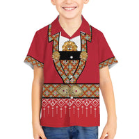 Norway Constitution Day Family Matching Off The Shoulder Long Sleeve Dress and Hawaiian Shirt Norwegian bunads