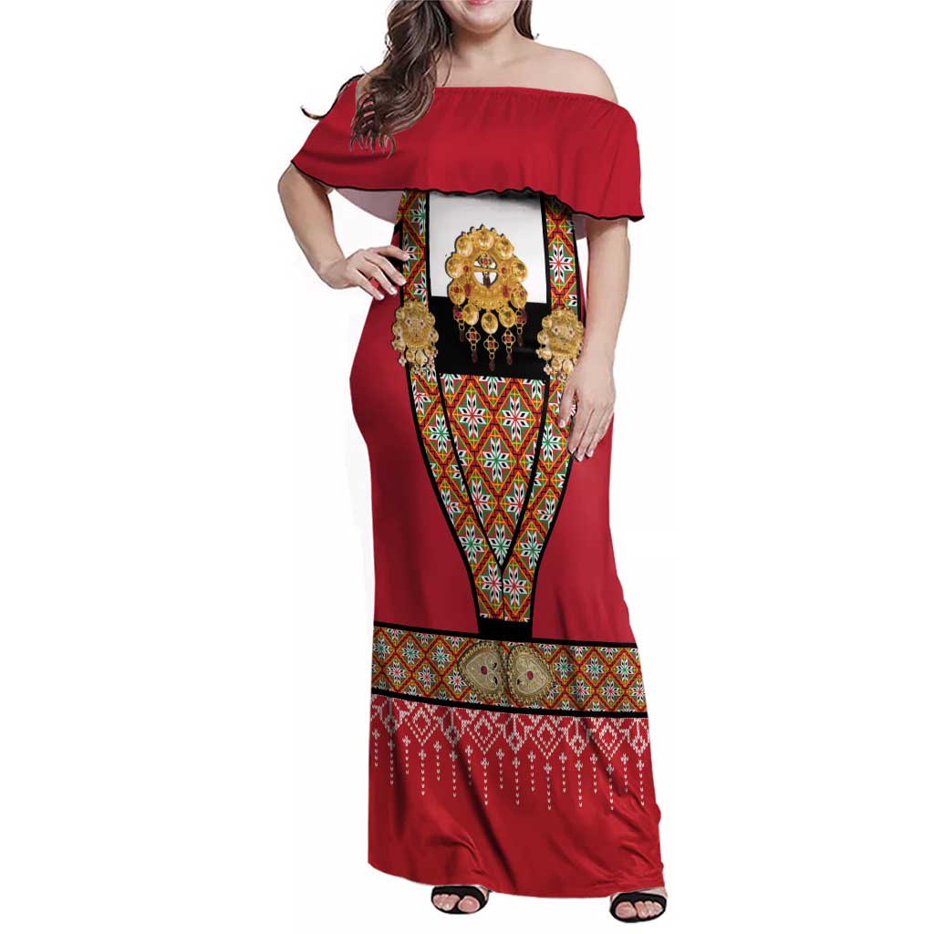 Norway Constitution Day Family Matching Off Shoulder Maxi Dress and Hawaiian Shirt Norwegian bunads