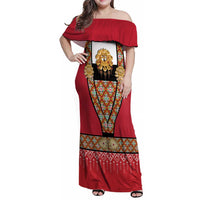 Norway Constitution Day Family Matching Off Shoulder Maxi Dress and Hawaiian Shirt Norwegian bunads