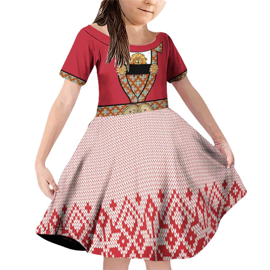 Norway Constitution Day Family Matching Off Shoulder Short Dress and Hawaiian Shirt Norwegian bunads