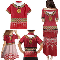 Norway Constitution Day Family Matching Puletasi and Hawaiian Shirt Norwegian bunads