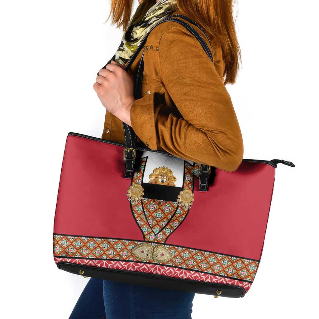Norway Constitution Day Leather Tote Bag Norwegian bunads