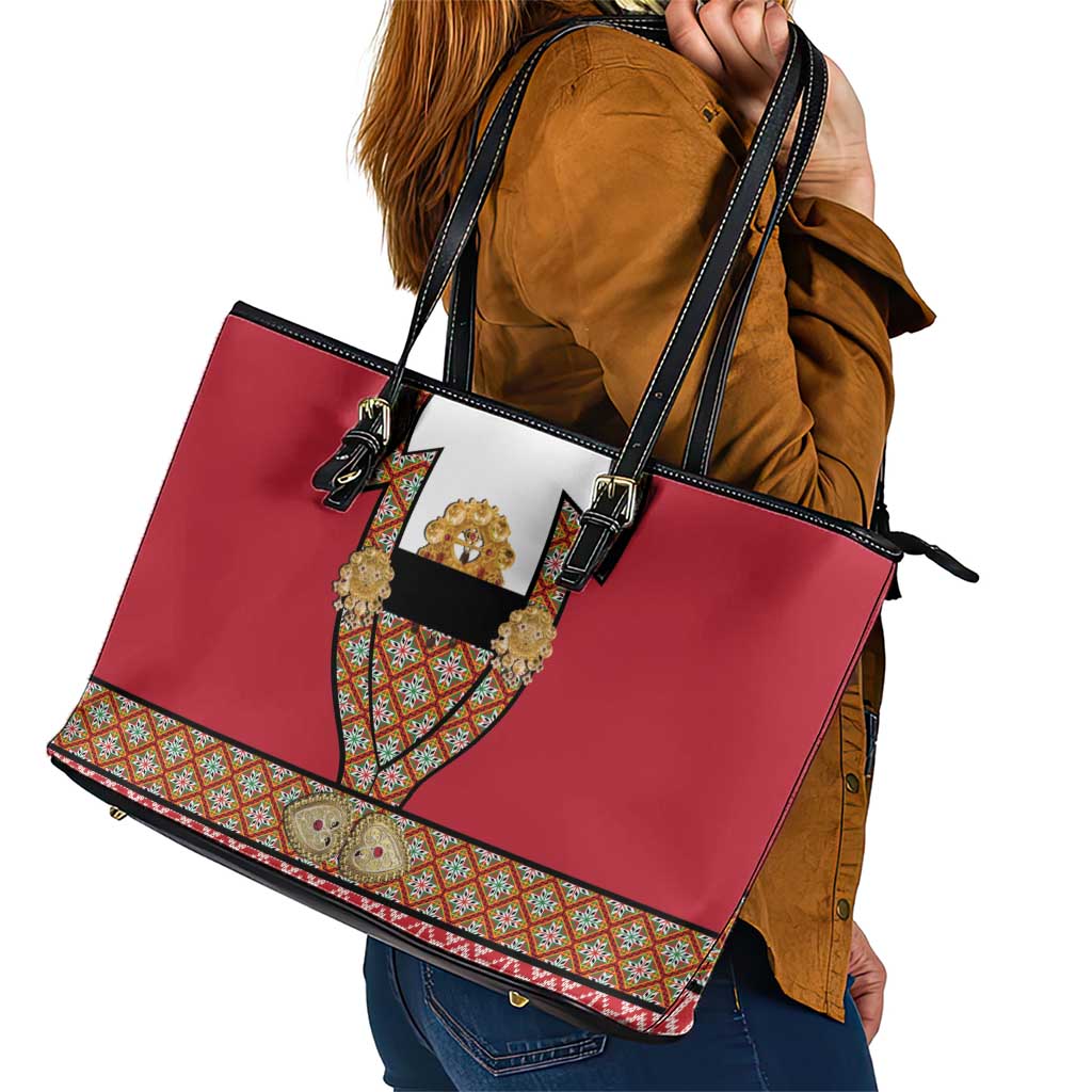 Norway Constitution Day Leather Tote Bag Norwegian bunads