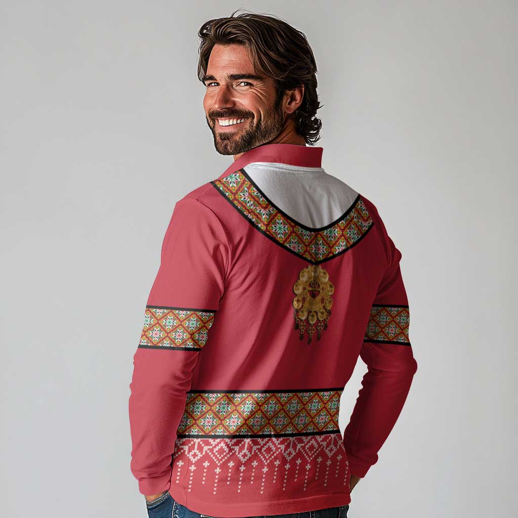 Norway Constitution Day Long Sleeve Polo Shirt Norwegian bunads