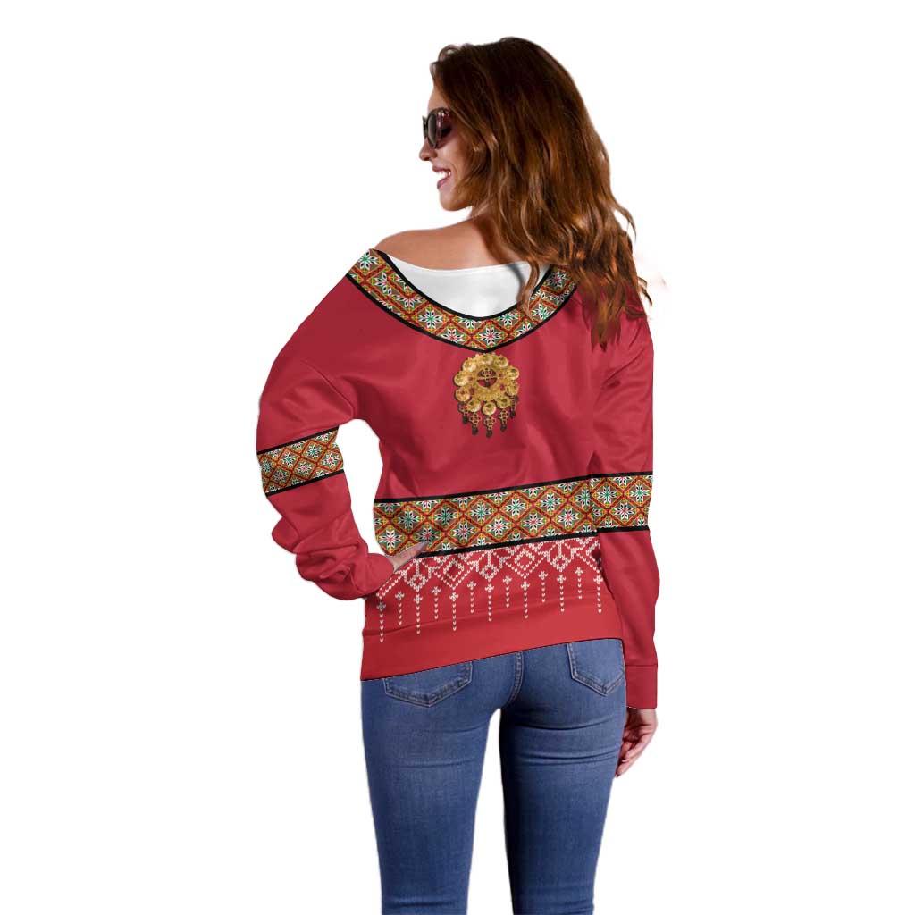 Norway Constitution Day Off Shoulder Sweater Norwegian bunads