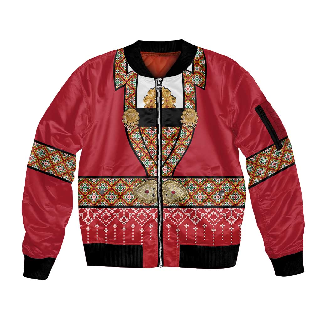 Norway Constitution Day Sleeve Zip Bomber Jacket Norwegian bunads