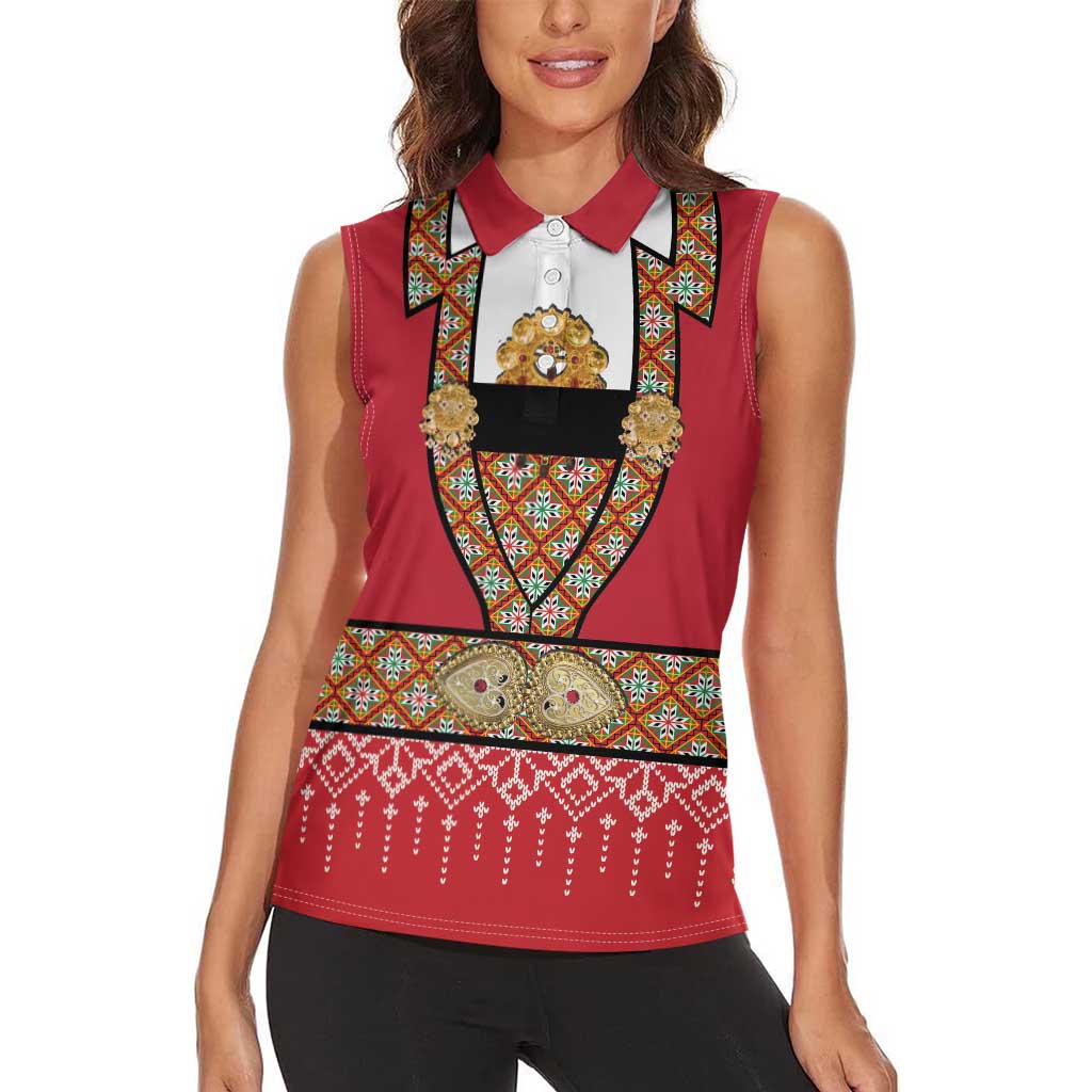 Norway Constitution Day Women Sleeveless Polo Shirt Norwegian bunads