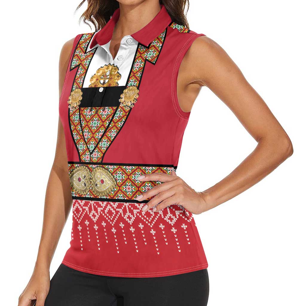 Norway Constitution Day Women Sleeveless Polo Shirt Norwegian bunads