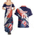 Custom United States American Football Couples Matching Summer Maxi Dress and Hawaiian Shirt USA Go Champions Sporty Style