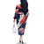 Custom United States American Football Family Matching Off The Shoulder Long Sleeve Dress and Hawaiian Shirt USA Go Champions Sporty Style