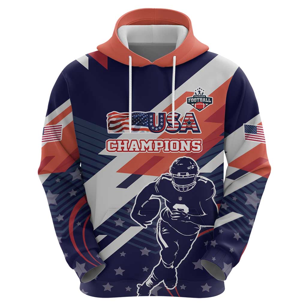 Custom United States American Football Hoodie USA Go Champions Sporty Style