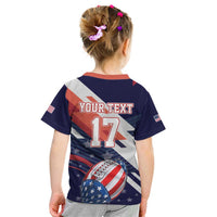 Custom United States American Football Kid T Shirt USA Go Champions Sporty Style