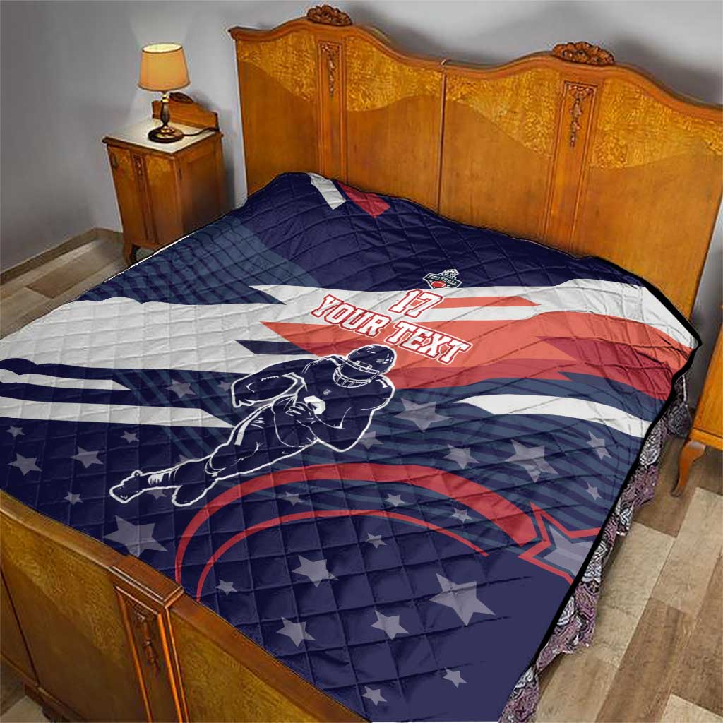 Custom United States American Football Quilt USA Go Champions Sporty Style