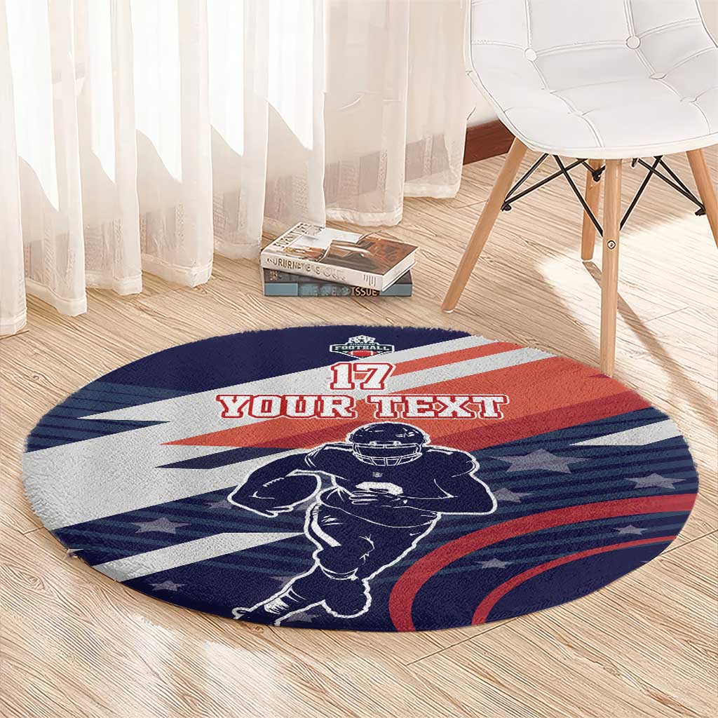 Custom United States American Football Round Carpet USA Go Champions Sporty Style