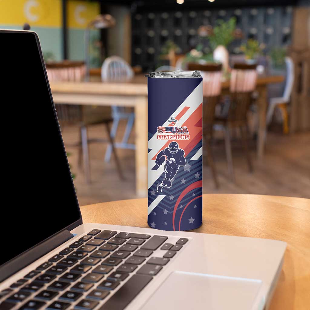 Custom United States American Football Skinny Tumbler USA Go Champions Sporty Style