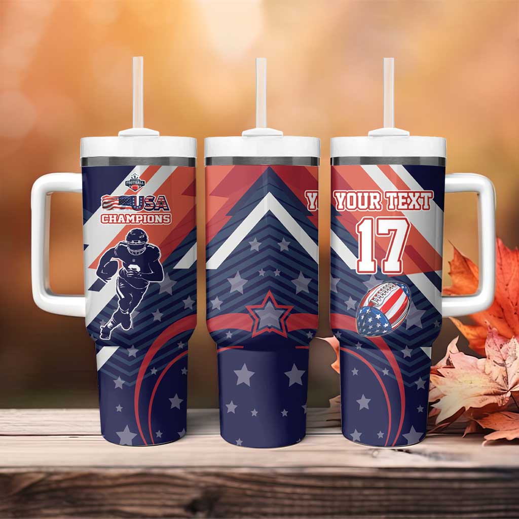 Custom United States American Football Tumbler With Handle USA Go Champions Sporty Style