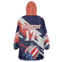 Custom United States American Football Wearable Blanket Hoodie USA Go Champions Sporty Style
