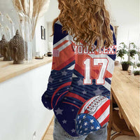 Custom United States American Football Women Casual Shirt USA Go Champions Sporty Style