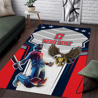 Custom United States Cricket Area Rug USA Go Champions and Eagle Mascot Style