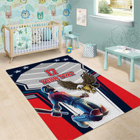 Custom United States Cricket Area Rug USA Go Champions and Eagle Mascot Style