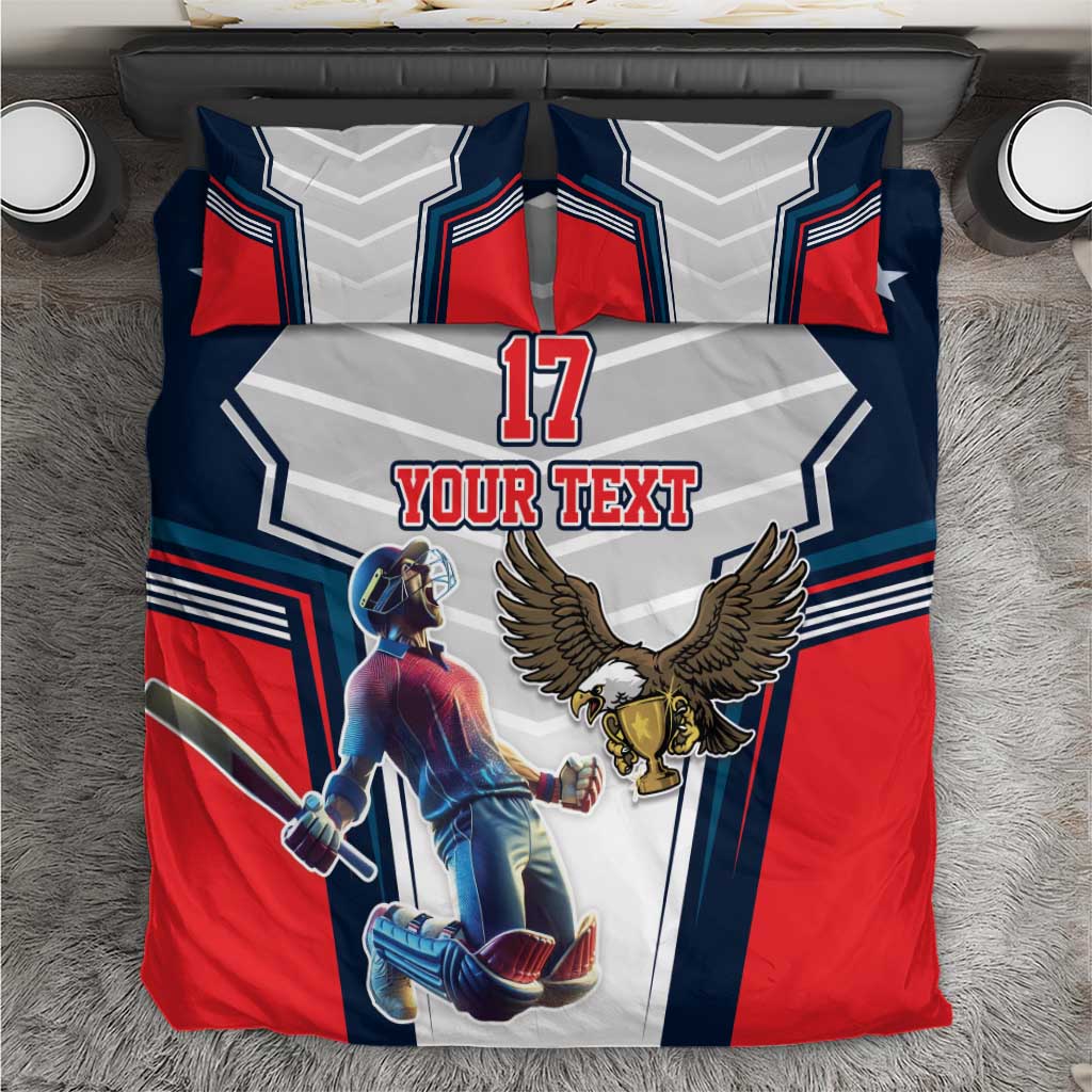 Custom United States Cricket Bedding Set USA Go Champions and Eagle Mascot Style