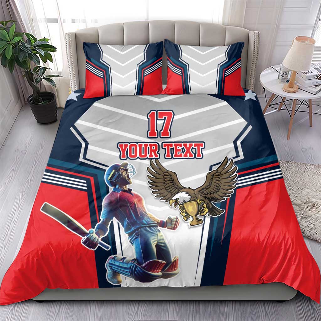 Custom United States Cricket Bedding Set USA Go Champions and Eagle Mascot Style