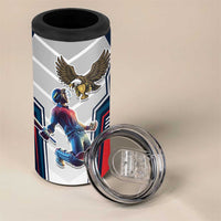 Custom United States Cricket 4 in 1 Can Cooler Tumbler USA Go Champions and Eagle Mascot Style
