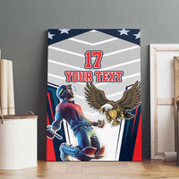 Custom United States Cricket Canvas Wall Art USA Go Champions and Eagle Mascot Style